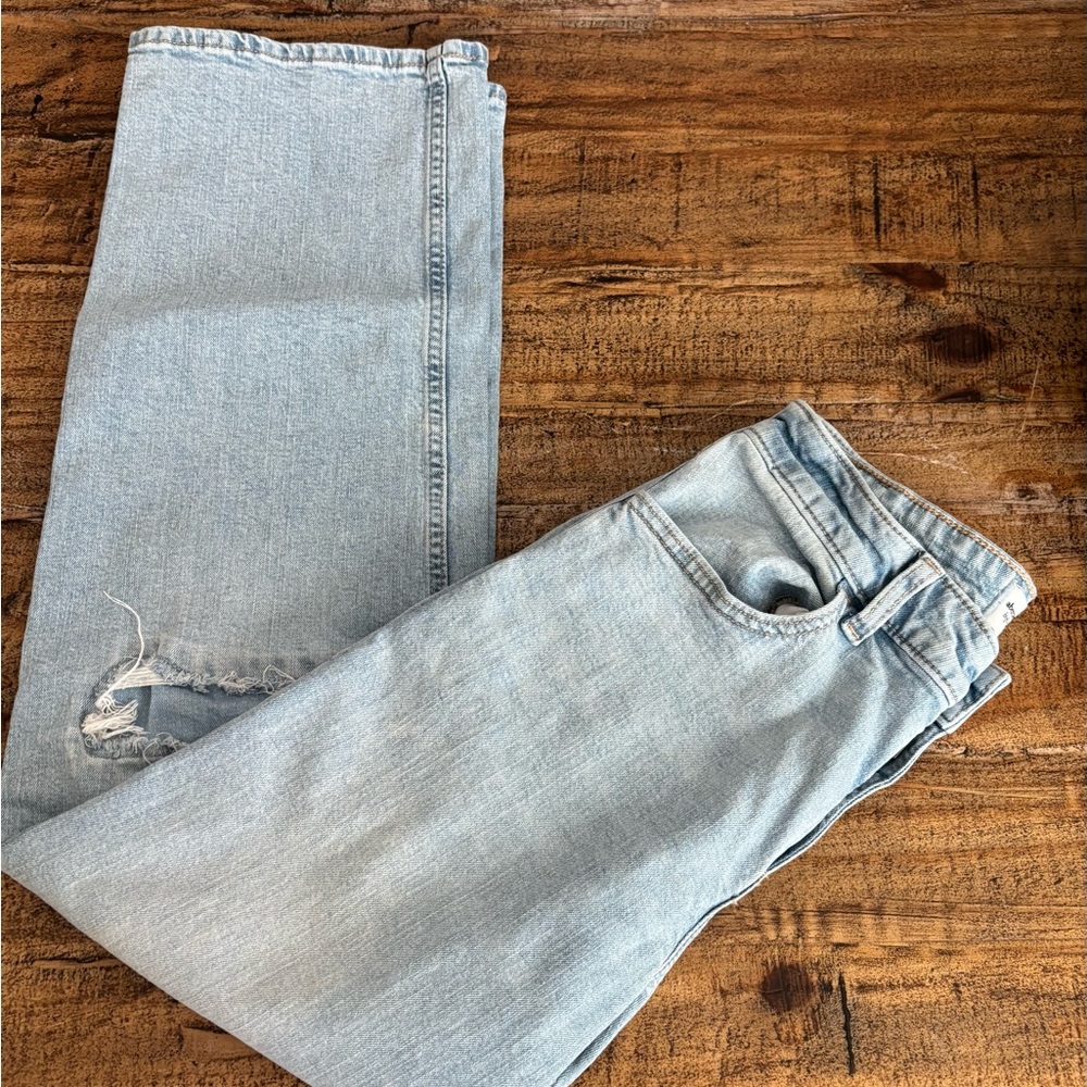 Abercrombie Kids high rise Wide Leg Jeans sz 17/18